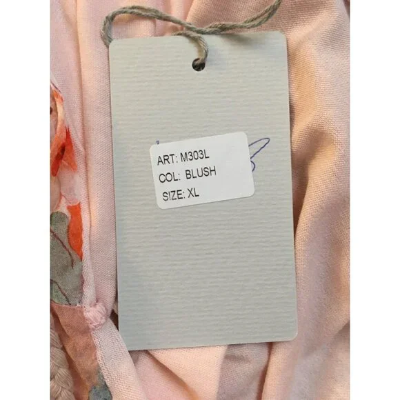 Elena Baldi Maxi Dress Blush Silk Blend Summer Floral Brunch Braided Straps XL - Picture 9 of 13